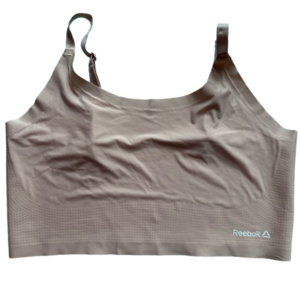 Reebok Tan Cream Seamless Sports Bra Comfort Intimates M  Activewear